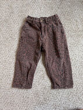 Rylee + Cru Brown Leopard Barrel Jeans